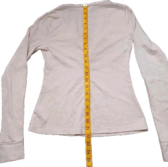 Ribbed Henley Thermal Long Sleeved Top Ivory Size:XS Women's Universal Threads - Picture 4 of 9